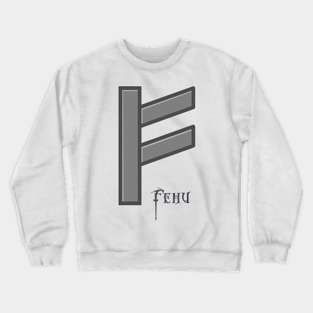 Fehu Rune Crewneck Sweatshirt by GodiLimeg